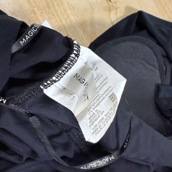 Magicsuit NWT Bianca One Piece Romper Swimsuit Black Size 14 Halter Wireless Bra - Picture 5 of 10